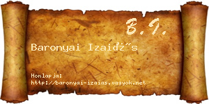 Baronyai Izaiás névjegykártya